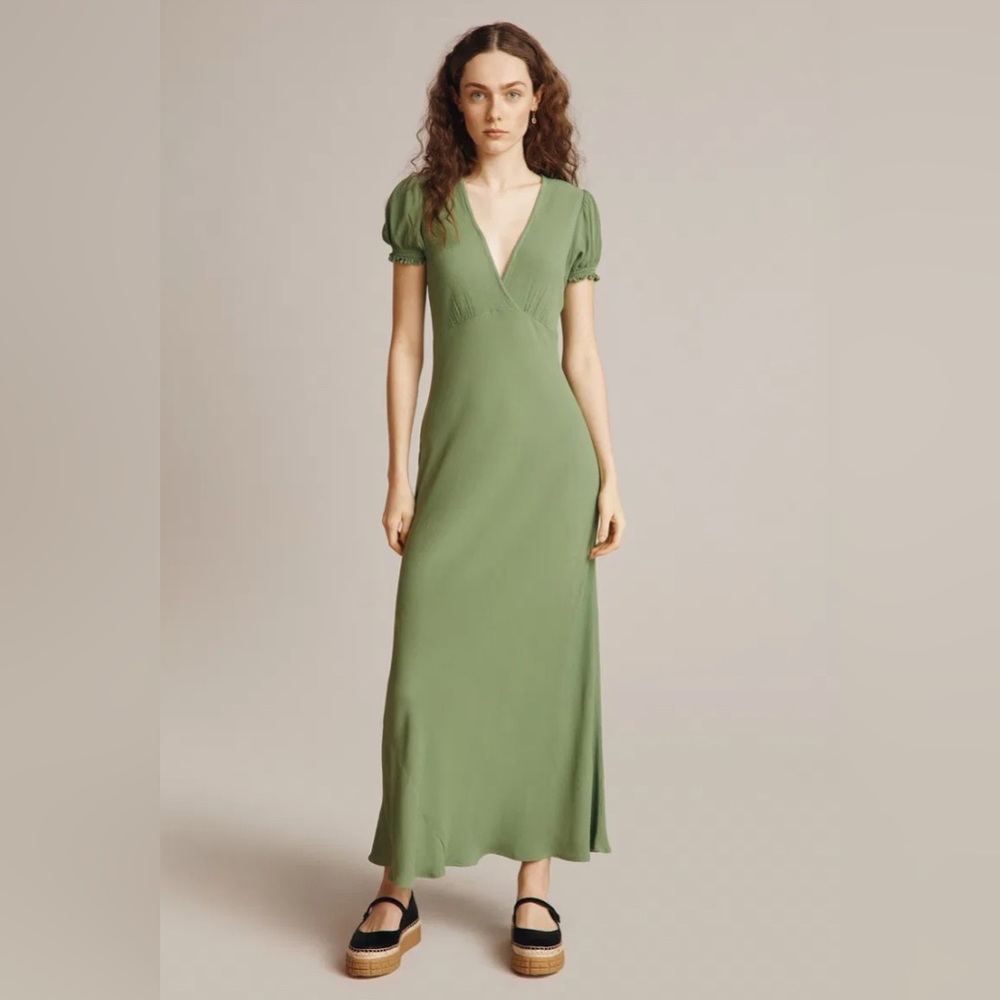 Ghost London Poet Dress with Puff Sleeves